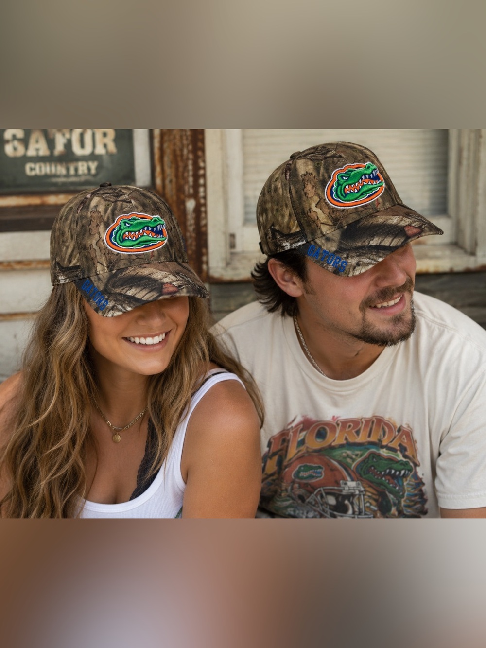 Vintage Florida Gators Russell Athletic Hunter Camo Hat EUC